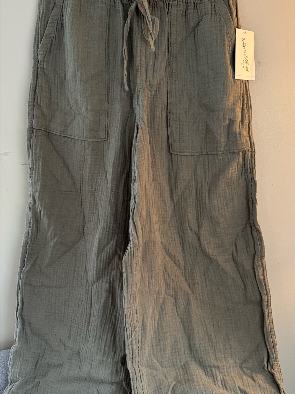 Universal Thread Women's Cargo Gauze Wide-Leg Pants in Olive Green NWT
